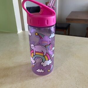 FREE Pink & Purple Sloth Rainbow Water Bottle - Reusable Straw Lid